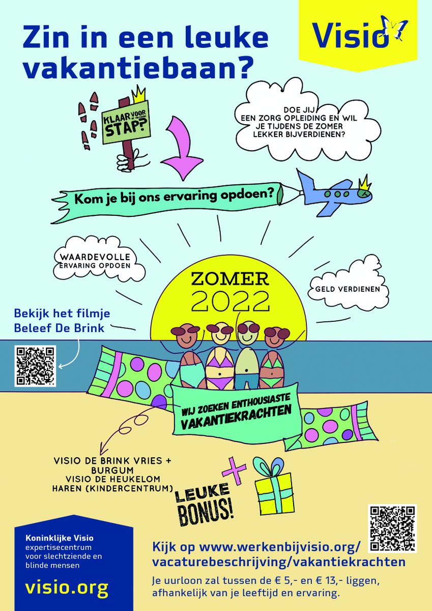 VisioDeBrink's tweet photo. Doe jij een opleiding in de zorg? Zoek je #vakantiewerk deze zomer, en een plek waar je waardevolle ervaring op kunt doen? Dan nodigen wij je van harte uit te solliciteren! #ikzorg https://t.co/V4RPRMg9CJ https://t.co/72LeLX6WS1