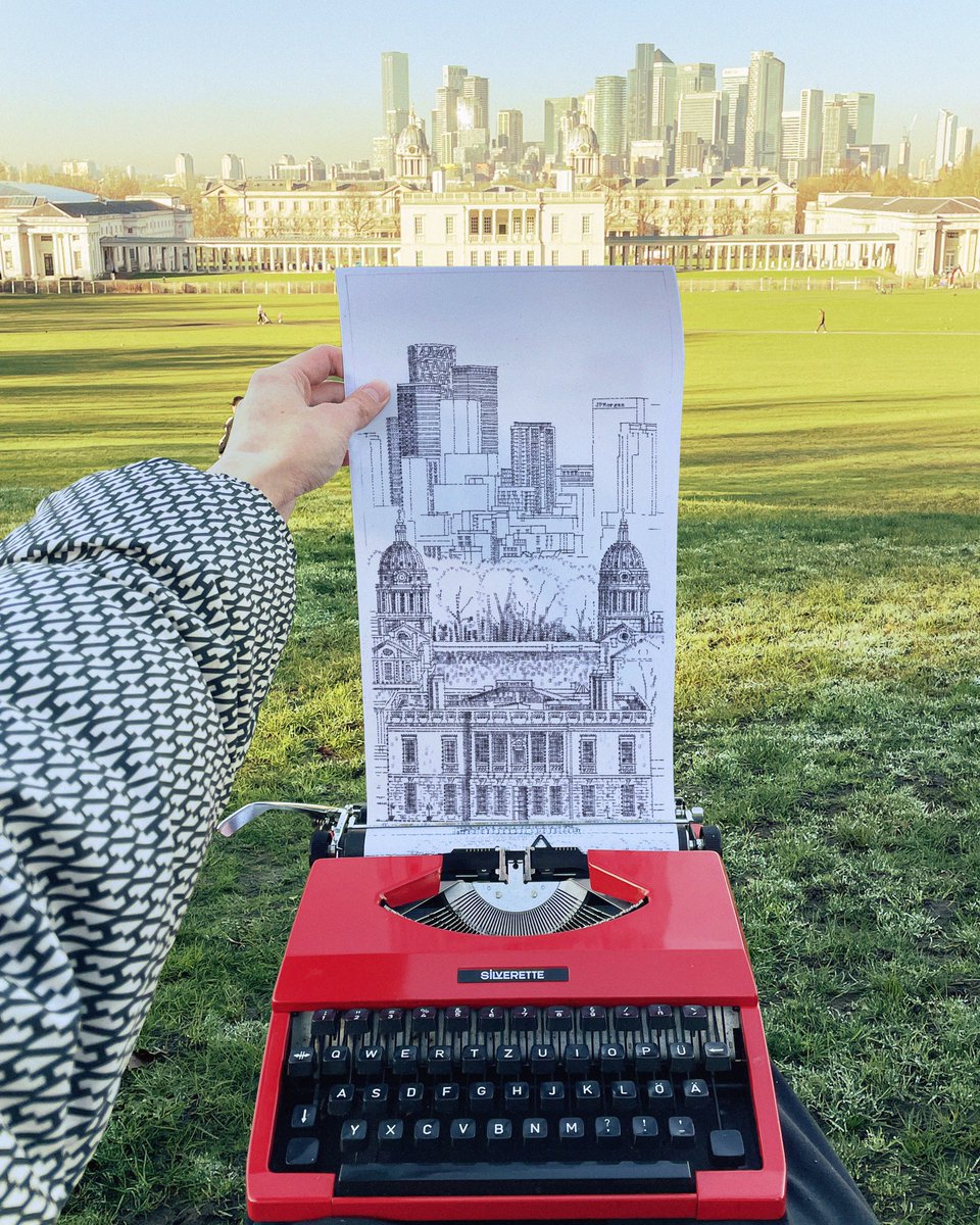 jjcook9628's tweet image. Some typing in London’s Greenwich Park of the Old Royal Naval College on a 1972 SilverReed Typewriter #Greenwich #london #towerhamlets #londonriver
