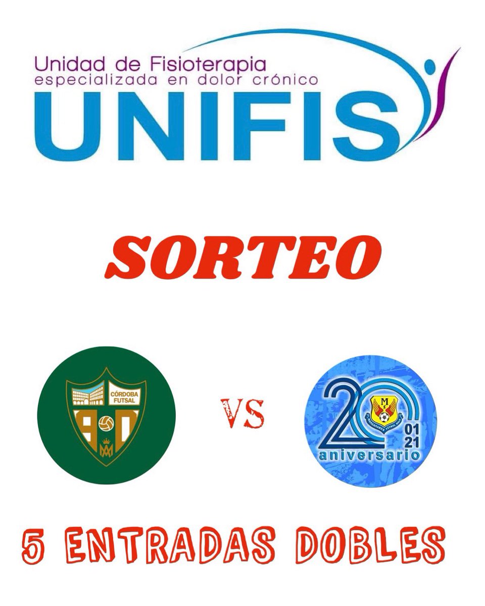 unifis's tweet photo. Participa en el sorteo de 5 entradas dobles para el partido que enfrentará al @cordobafutsal y al @manzanares_fs el sábado 16 de Abril a las 20:00 en Vistalegre. Solo tienes que seguir esta cuenta y dar Like a esta publicación. El sorteo se realizará  el Viernes 15 a las 12:00. https://t.co/dNBpQjxUp8