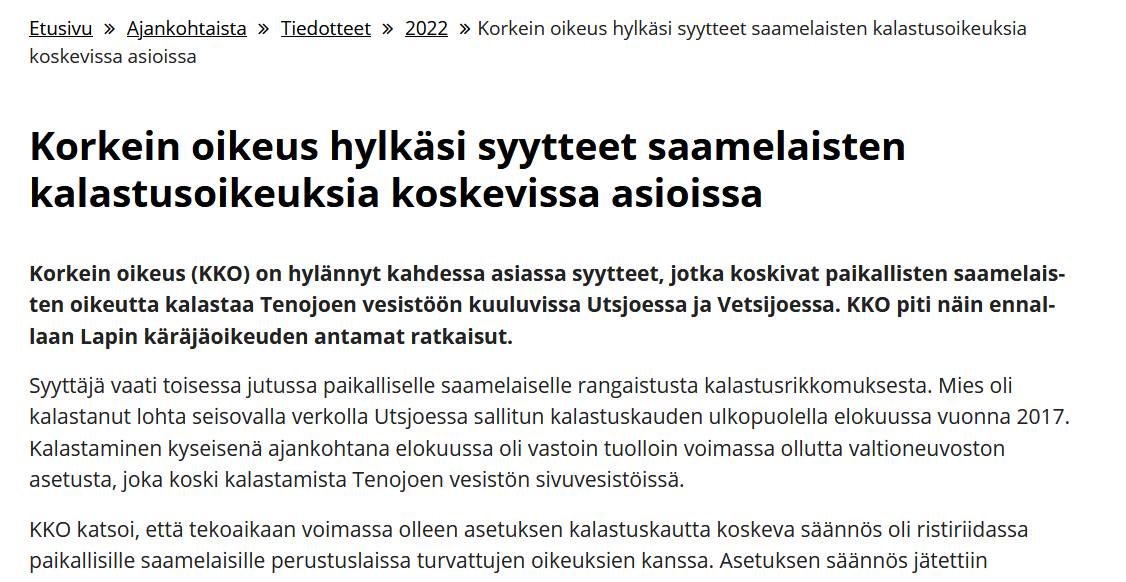 Upea päivä. Se on voitto! Lue päätökset KKO:n sivulta.

Koko tiedote: korkeinoikeus.fi/fi/index/ajank… 

Lue ennakkopäätökset: korkeinoikeus.fi/fi/index/ennak…