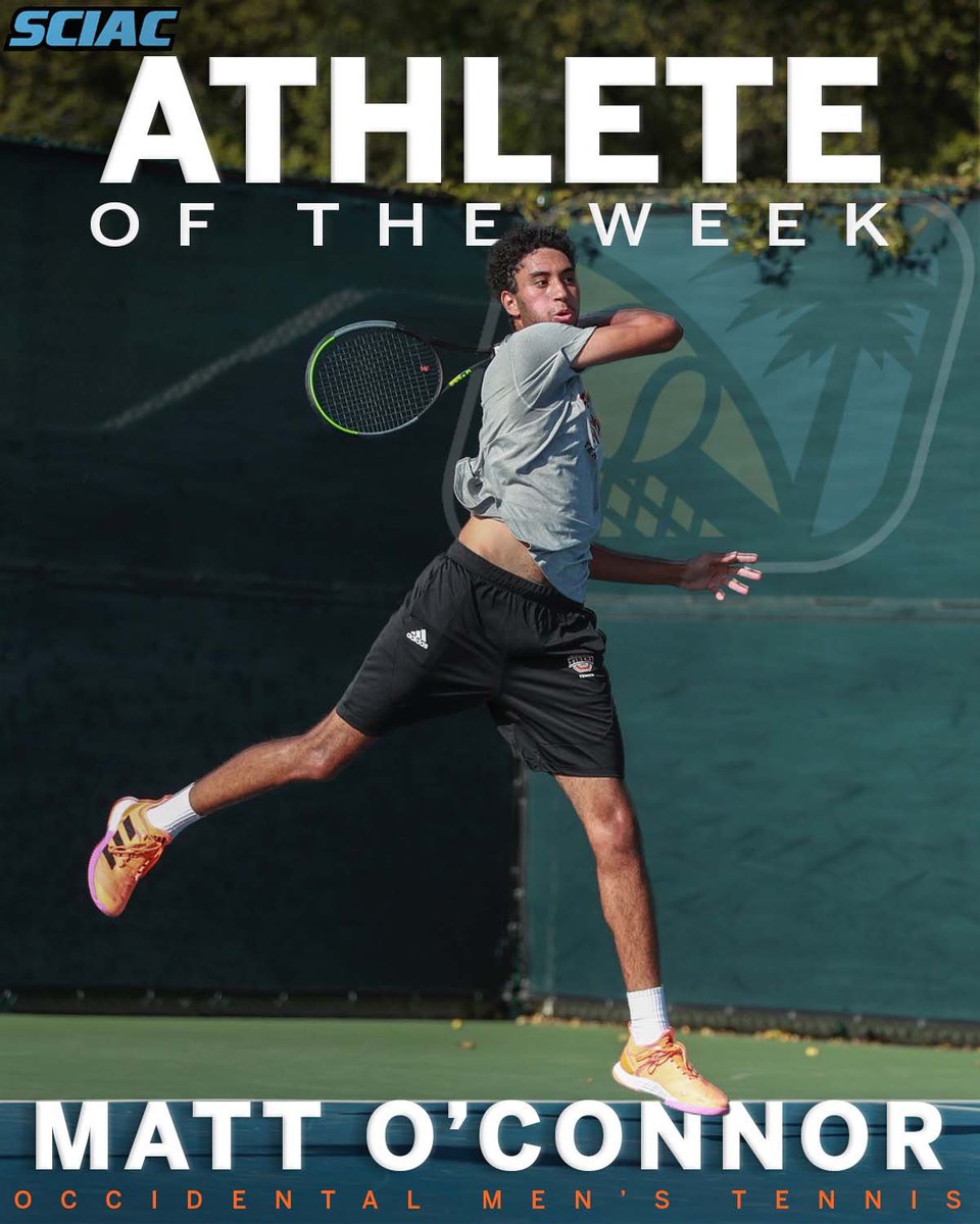 Congratulations to Matt O’Connor ‘23 for earning SCIAC’s Tennis Athlete of the Week honor! #OneTigerManyStripes #IoTriumphe 🧡🐅 Photo: @willgmacneil