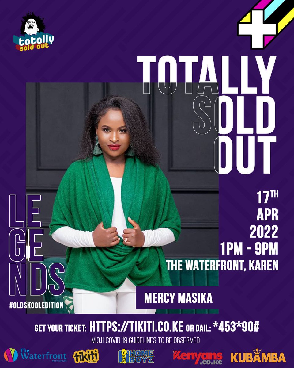 Kenyans's tweet photo. TSO is back and this time the legends have come to play. Mwema hit maker and worship leader @MercyMasika will grace the event at The Waterfront Karen, from 1:00 PM to 9:00 PM.
Get your tickets from: https://t.co/nYH6CNia7q
#TSO
#TSOLegends
#OlSkoolTSO
AD https://t.co/CORoOrEkqE