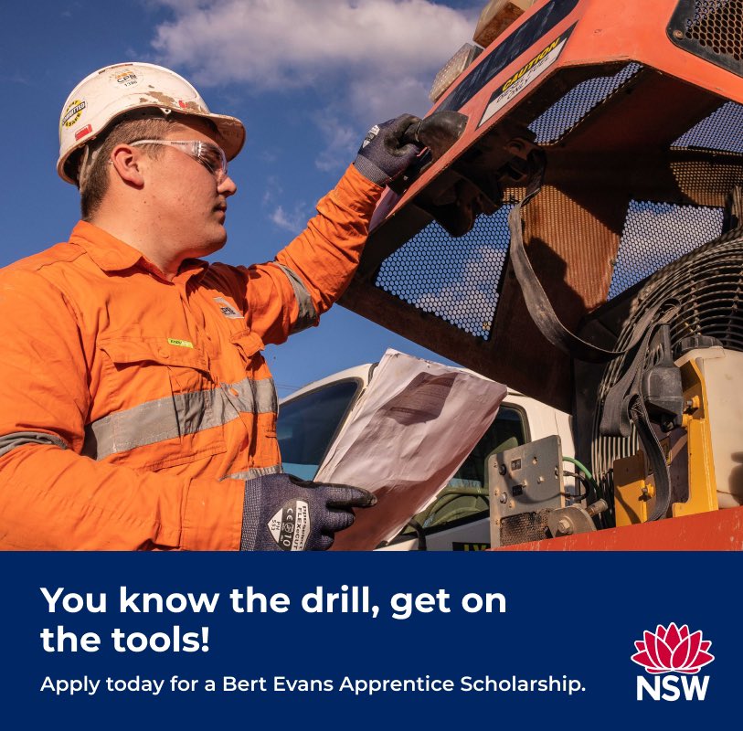 The NSW Govt is investing $1.8m to help train apprentices who may face challenges taking up a trade.🛠🪚

The Bert Evans Scholarships program supports first-year apprentices facing financial or personal hardship with $15,000 over three years.

More info👇

education.nsw.gov.au/skills-nsw/app…