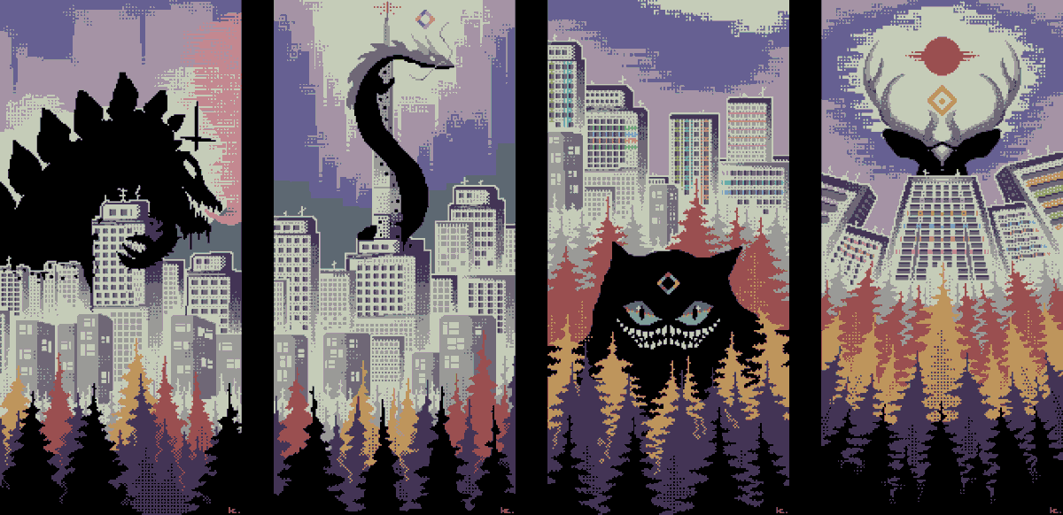 BirgerBosbach's tweet photo. it's #PortfolioDay 
I push pixels and polygons (not pictured here)

#pixelart #ドット https://t.co/gV749prAT2