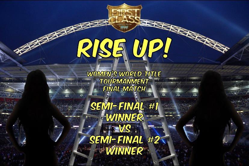 FirstClassIIW's tweet photo. With some HUGE announcements by GM Casie Debonair, last night… First Class PPV “RISE UP” is shaping up to be a hot one. The Evolution title defended, the Ascension Title inaugurated and a NEW World Champion! All at Wembley Stadium in two weeks! https://t.co/rkGVS8GO9c