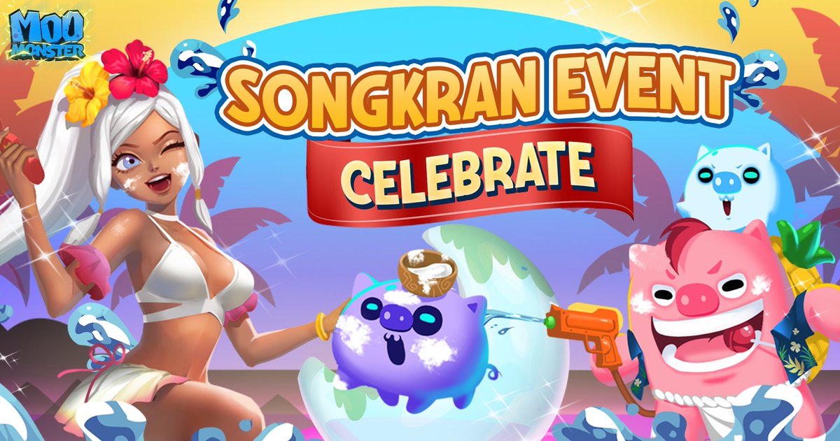 MooMonsterNFT's tweet photo. Howdy! Moomers. We would like you to know about the Thai New Year, known as Songkran Festival. 🎊

 Anyone wants us to do any activities during the Songkran Festival or any suggested ideas for the Songkran Festival? Comment down below 👇🏻👇🏻 https://t.co/N2QEQox2nE