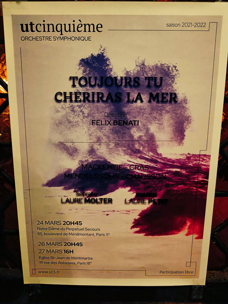 Christellerie's tweet photo. Samedi 26/03/22 #ChriSoirée 52.
Superbe programme de raretés servi avec passion par #Ut5 ! ✨👌

• Britannia, A. Mackenzie
• Offrande Lyrique, Jean Cras
• Les Hébrides, F. Mendelssohn
• Poème de l'Amour et de la Mer, E. Chausson https://t.co/deBOv6Zbmz