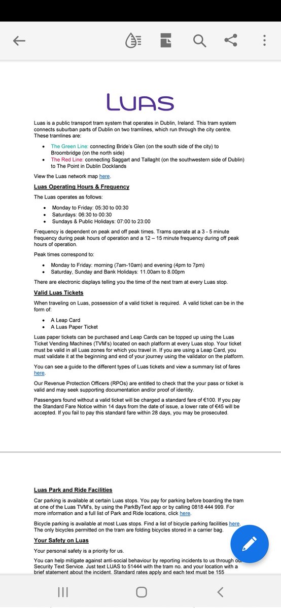 daithitweets's tweet photo. @Luas Thanks for the prompt reply. Luas' own document states 3 to 5 minutes during peak time. What was the reason for the delay? https://t.co/TqhTWeuIY8