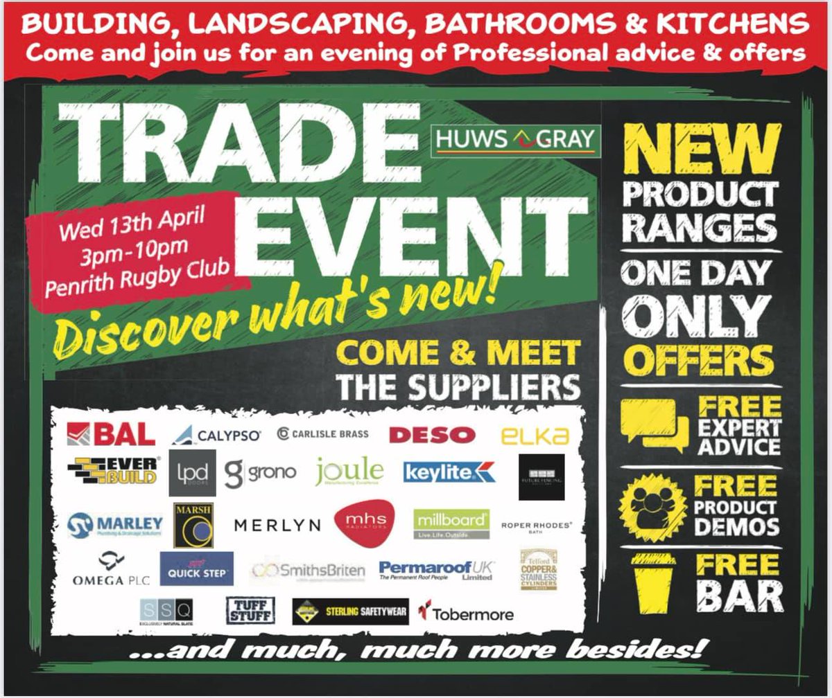 Our Regional Sales Manager for Cumbria and North East, Roger Parkin, will be at Penrith Rugby Club for the Huws Gray 'Meet the Suppliers' trade event today, 3-10pm. 
Pop down for free technical advice and guidance on our range of off-mains solutions. We look forward to seeing you