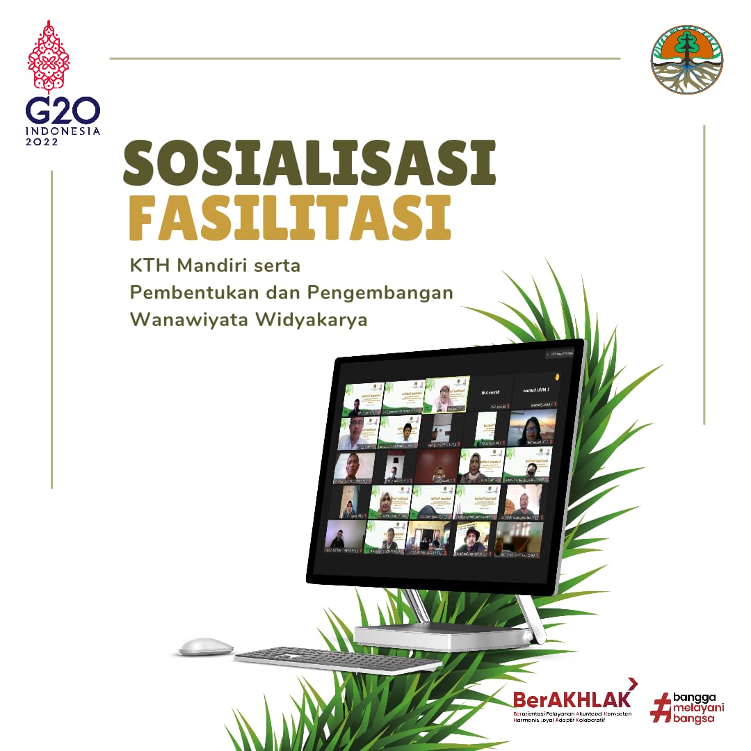 Halo Sobat SDM!
Pada hari ini tanggal 13 April 2022, Pusat Penyuluhan telah melaksanakan Kegiatan Sosialisasi Fasilitasi Kelompok Tani Hutan (KTH) Mandiri, Pembentukan dan Pengembangan Wanawiyata Widyakarya yang dilaksanakan secara daring.