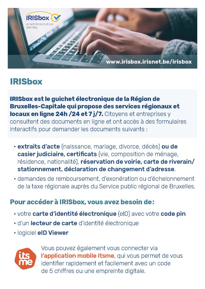 sjtnbrussels's tweet photo. #guichet #irisbox #SJTN
Avec "Irisbox", vous pouvez télécharger gratuitement et imprimer directement chez vous les certificats de population tirés du Registre National 24h/24 et 7j/7. https://t.co/yPD9hTpStw https://t.co/pQMvWO10W0