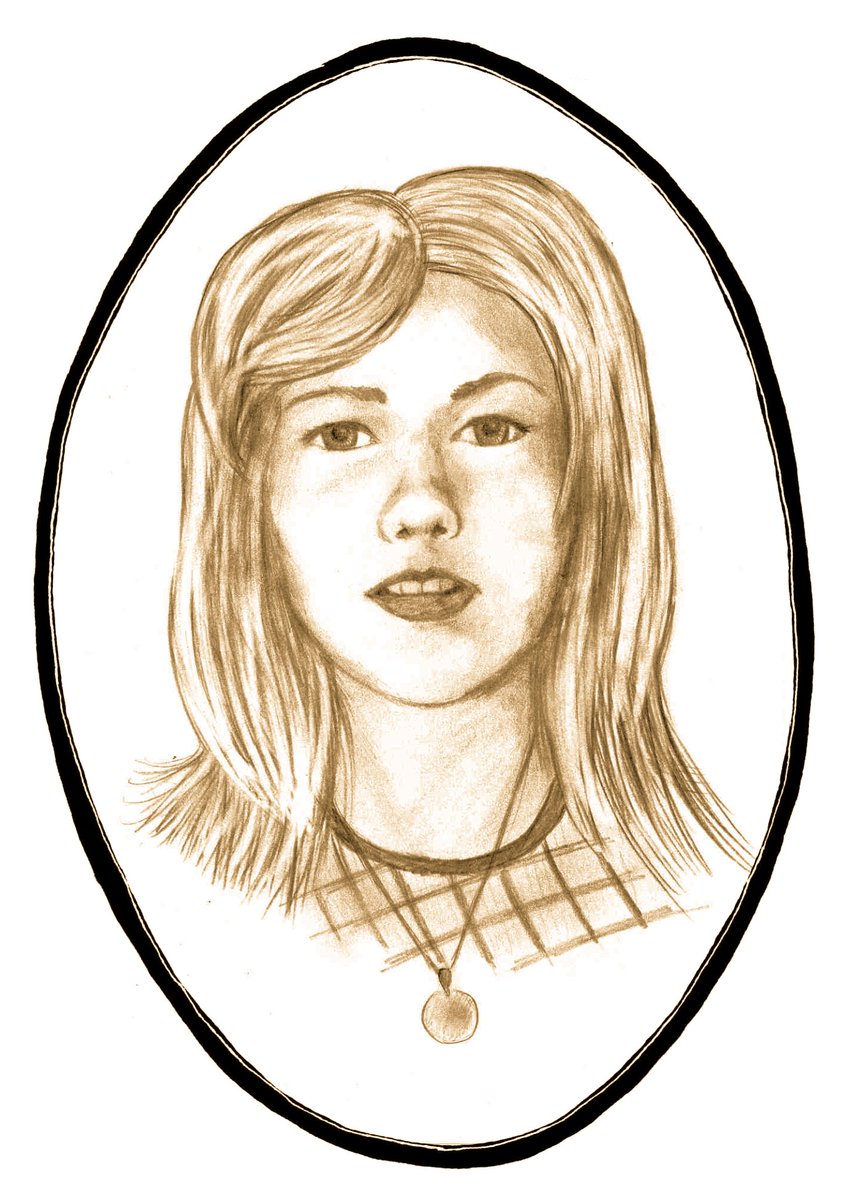 JulianasArts's tweet photo. I drew my younger sister some years ago... 
She said the portrait didn't look like her because she is not as beautiful as in the portrait. 
Oh, these young people 😏 
"Youth. Old times" 
1/1 Edition, 0.1 ETH
"The Medallions. Old times" collection https://t.co/S23s9EKxVW https://t.co/p7FuQpTCL9
