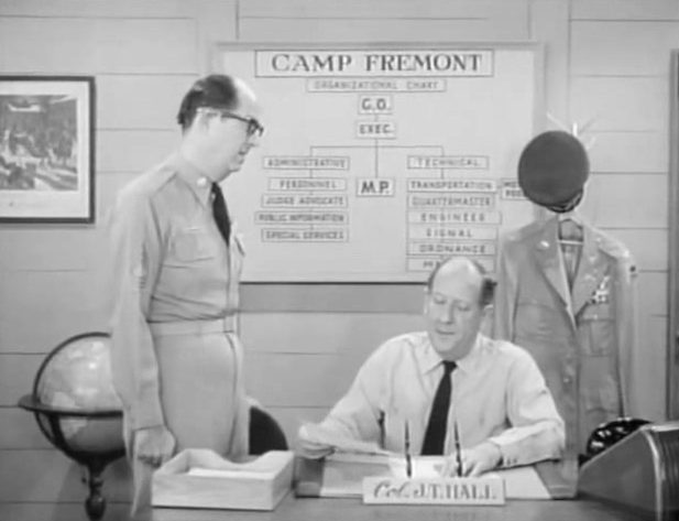 Mikeslikes2's tweet photo. Phil Silvers Show S4E10 Bilko &amp; the Chaplain. Bilko’s gets a weekend in San Francisco. Col. Hall has the Chaplain go along so Bilko behaves. Chaplain can’t talk a realtor out of turning a Children’s Center into a parking lot. He goes to Bilko for help just as Bilko’s date arrives https://t.co/0VWIQbH01l