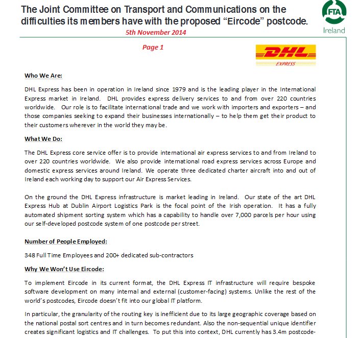 loc8code's tweet image. A random code was deliberately specified by An Post to ensure its competitors the couriers would have difficulty using it for their manual sorting operations #protectionism #fiascode