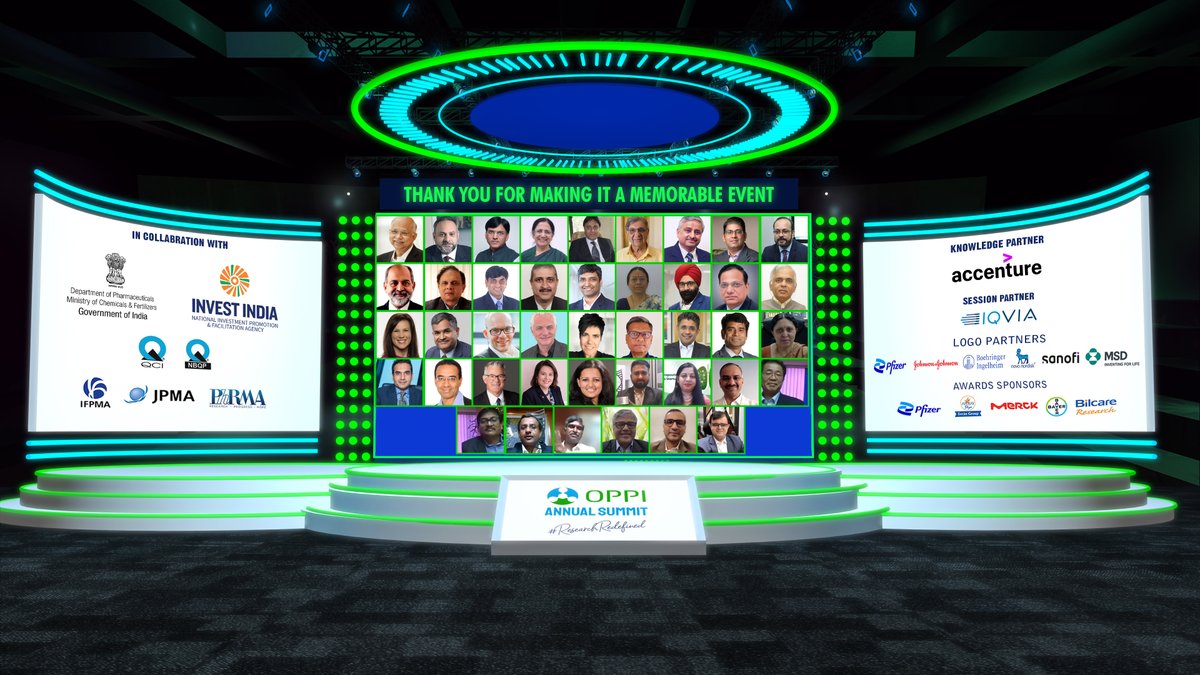OPPIIndia's tweet photo. We would like to thank all the dignitaries from the Government of India, eminent speakers, members, associates, award winners & the audience for a successful #OPPIAnnualSummit! Tune into the event here
Day 1 https://t.co/LPq7OLYt2m
Day 2 https://t.co/0cF1mXZkOH
#ResearchRedefined https://t.co/bAWEcAm71i