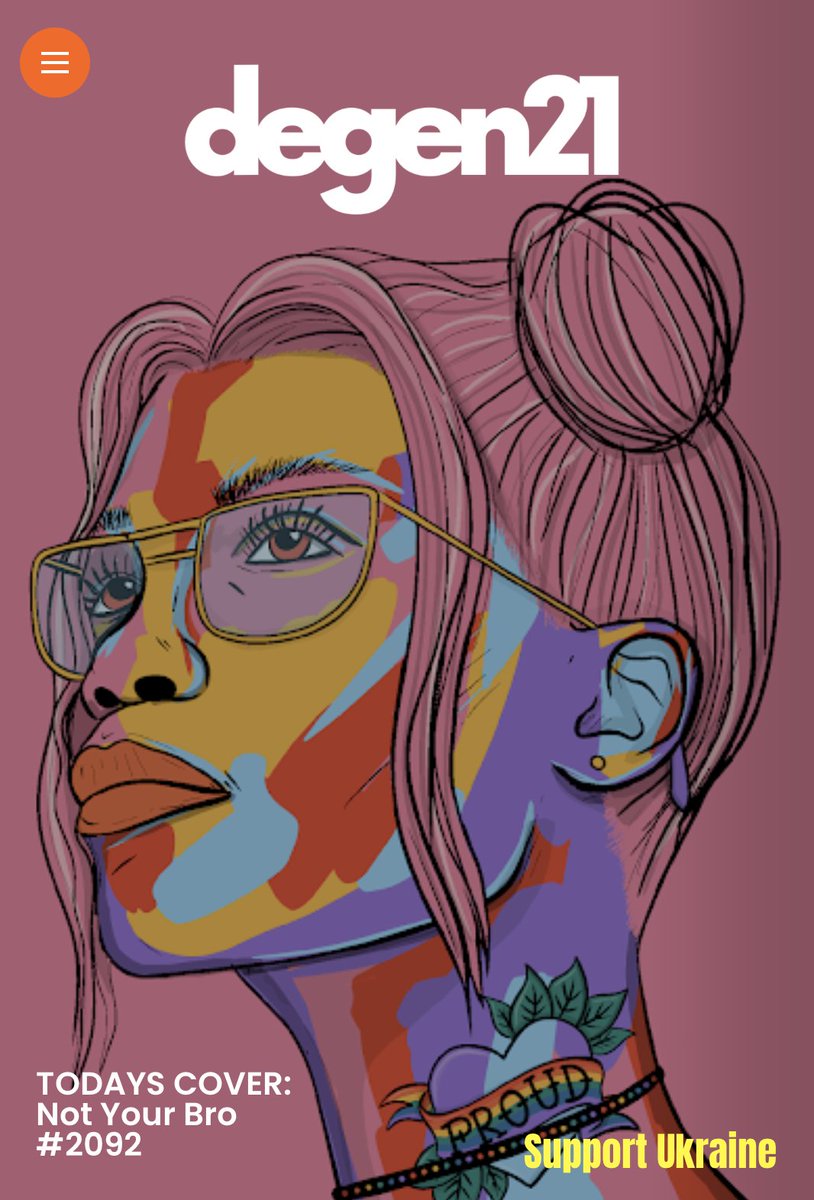 nfttoms's tweet photo. Todays degen21 cover is from @NotYourBroNFT 

check it out https://t.co/vBoMiruF1V 

#nftart #LGBTQIA #NFT https://t.co/TWuvFxuLpR