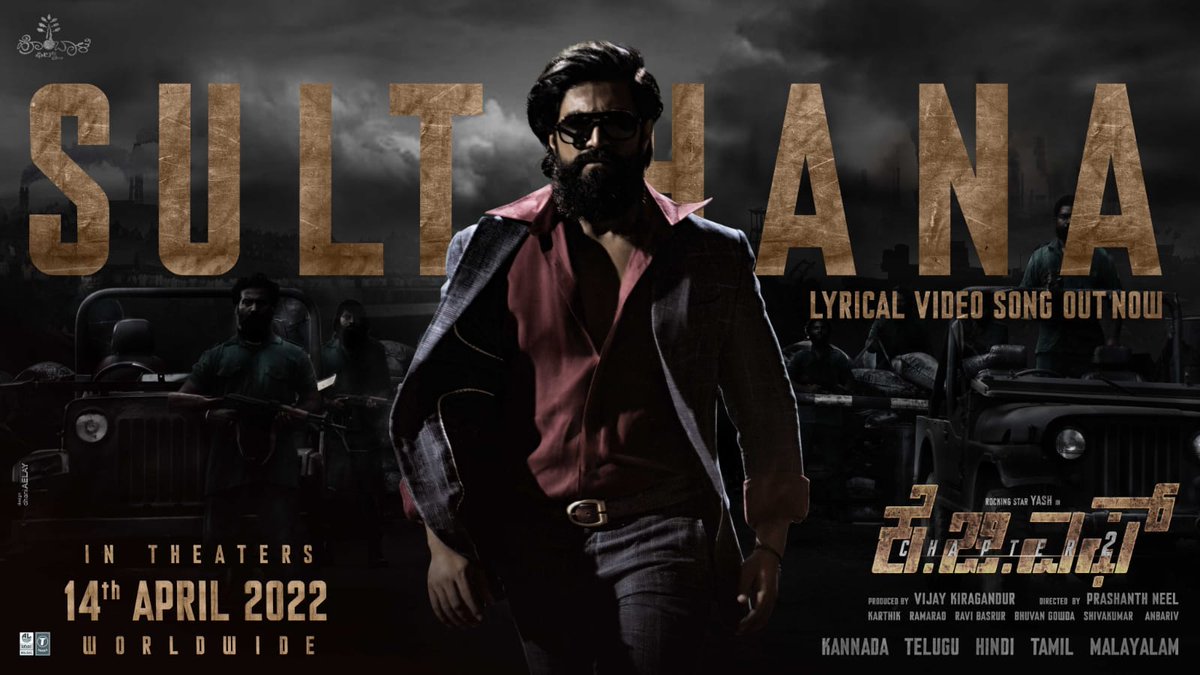 MangoKannadaOff's tweet photo. Rana Rana Dheeraπ₯ Lyrical video of #Sulthana from #KGFChapter2 is out Nowπ₯
#KGF2onApr14 #KGFChapter2onApr14 #KGF2 #ReleasingTommorw #Sulthan @prashanth_neel @TheNameIsYash @hombalefilms @VKiragandur @RaviBasrur @bhuvangowda84 @SrinidhiShetty7 @duttsanjay @TandonRaveena https://t.co/FB1mgxCTq8