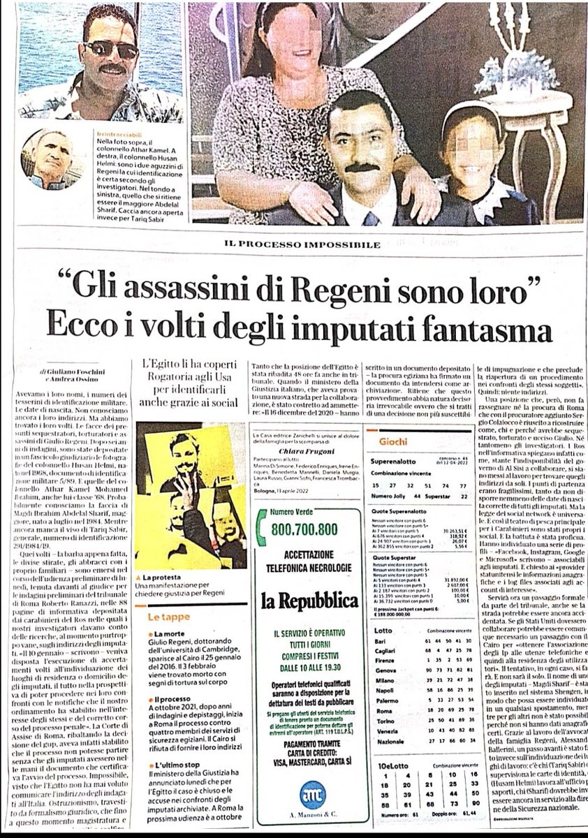 GiulioSiamoNoi's tweet photo. "Gli assassini di #Regeni sono loro".
Ecco i volti degli imputati fantasma.

Di @JulianFoschini via @repubblica 
#13aprile
#veritapergiulioregeni #veritaegiustiziaperGiulio https://t.co/LxBI5Zcwoq