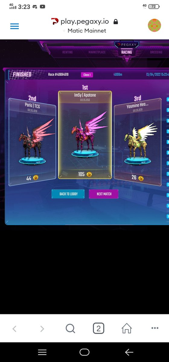 NinaAngeles02's tweet photo. Eeeeeeyyyyy !!
Have a Great Afternoon to all 🥰
Drain Energy Race🏁 with my Scholar Pega's 😍🥰
Thank you very very much ImSy Family 😘🥰❤️
@ImmortalSynG Talaga SOLID at SAKALAM 💪🔥🤩🥰
@PegaxyOfficial
#IMSY
#ImmortalSyndicateGuild 🔥
#Pegaxy 🐎
#ImSyLifeChanger 🤩 https://t.co/cP7OBgbMe6