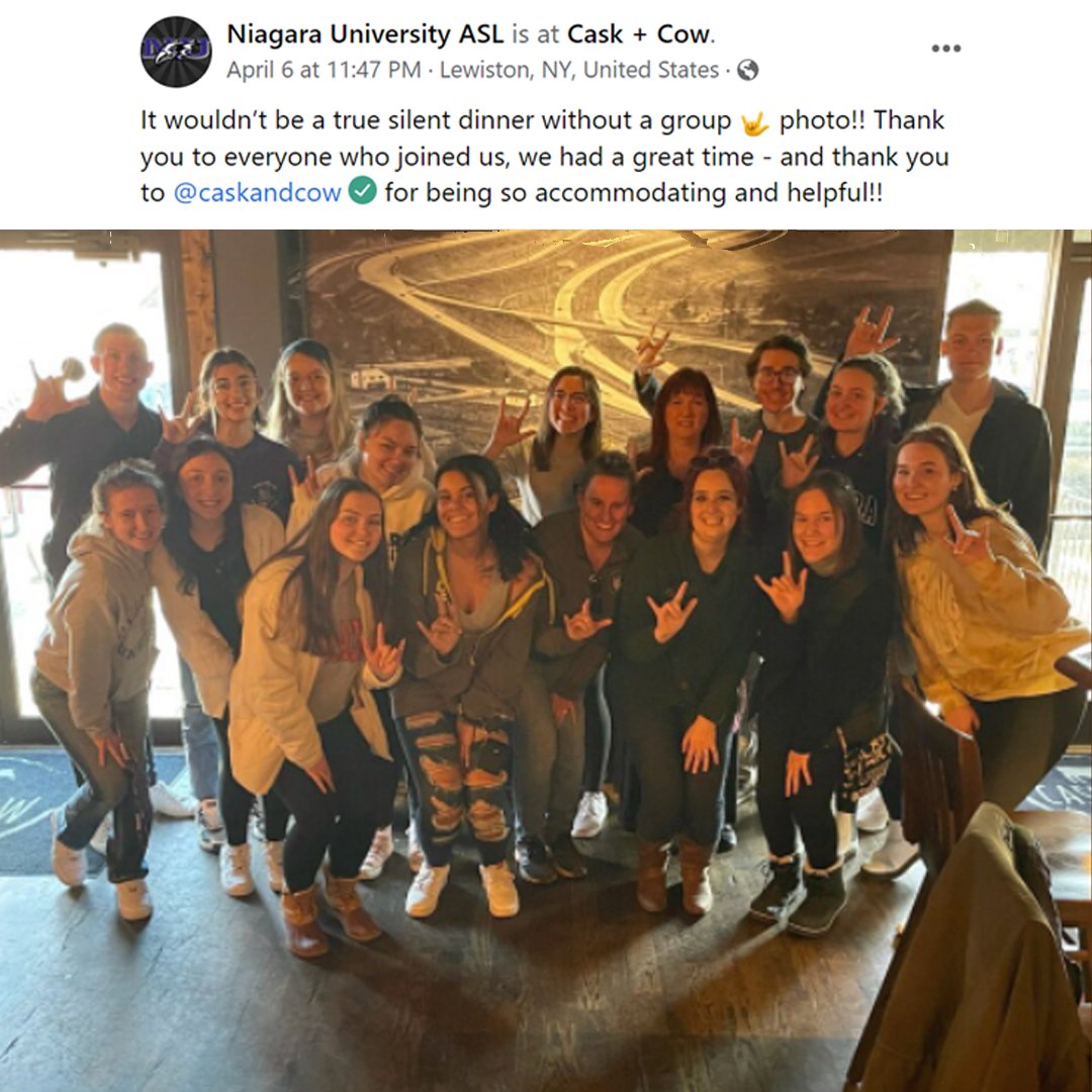 Thank you Niagara University ASL class for dining with us!
.
.
.
#lewistonny #niagaracounty #buffaloeats #niagarafallsny #lewistonrestaurants #Buffalove #LocalNiagara #BuffaloNY #BuffaloFood #buffalofoodie #newyorkcity #cockails #food #drinks #customertestimonials #customerreview