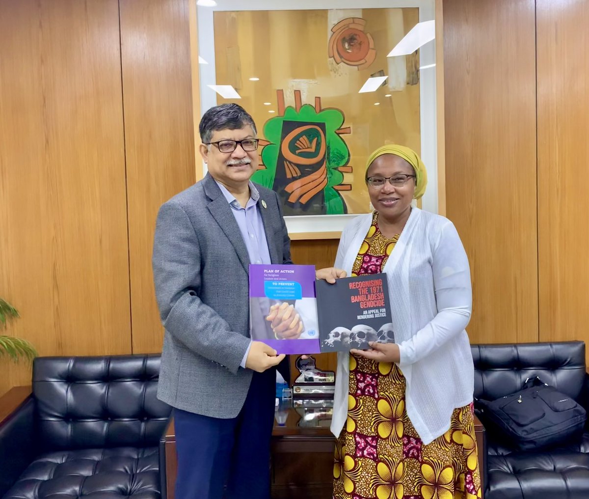 Met Ms. Alice Wairimu Nderitu, UN Under-Secretary-General and Special Adviser on the Prevention of Genocide a while ago. Had fruitful discussion on attaining due international recognition of the Genocide of 1971 and also the Genocide that took place in Rakhaine in 2017.