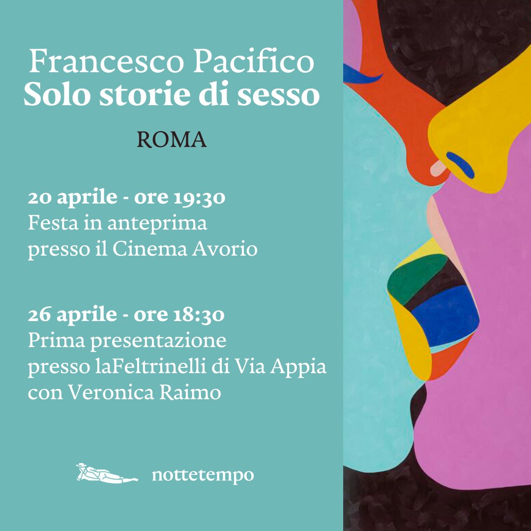 Dal 21 aprile arriva in libreria 'Solo storie di sesso' di Francesco Pacifico (@fzpacifico) 💥 Partiamo subito con due fantastici eventi a Roma: ➡ 20 aprile: in anteprima al Cinema Avorio - fb.me/e/1Jx3GwbJQ ➡ 26 aprile: @LaFeltrinelli di via Appia, con Veronica Raimo