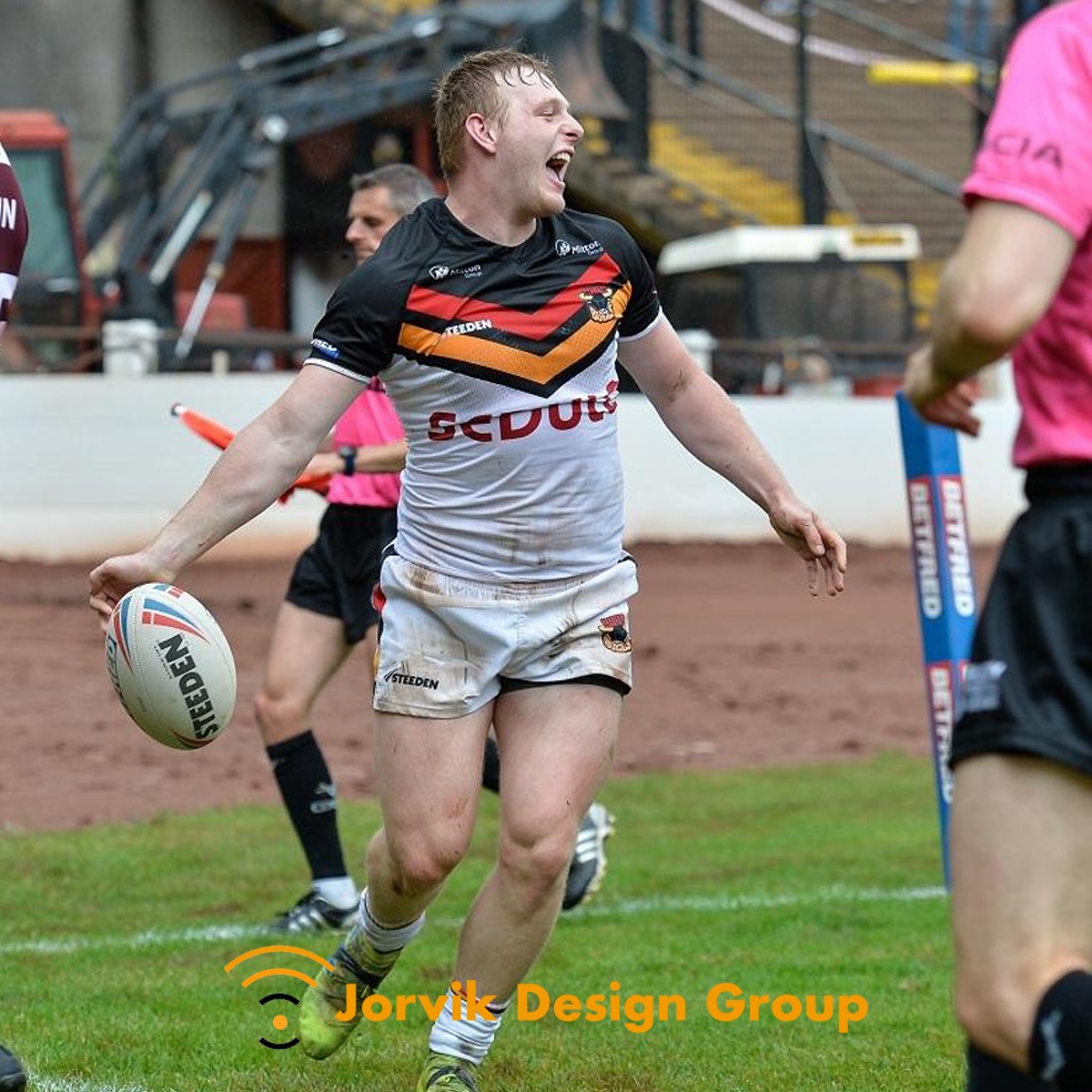 GroupJorvik's tweet photo. We are the proud sponsor of Bradford Bulls full back/wing/centre Joe Burton.
#BradfordBulls #JoeBurton
#JorvikDesignGroup https://t.co/nhCIXHZGv1