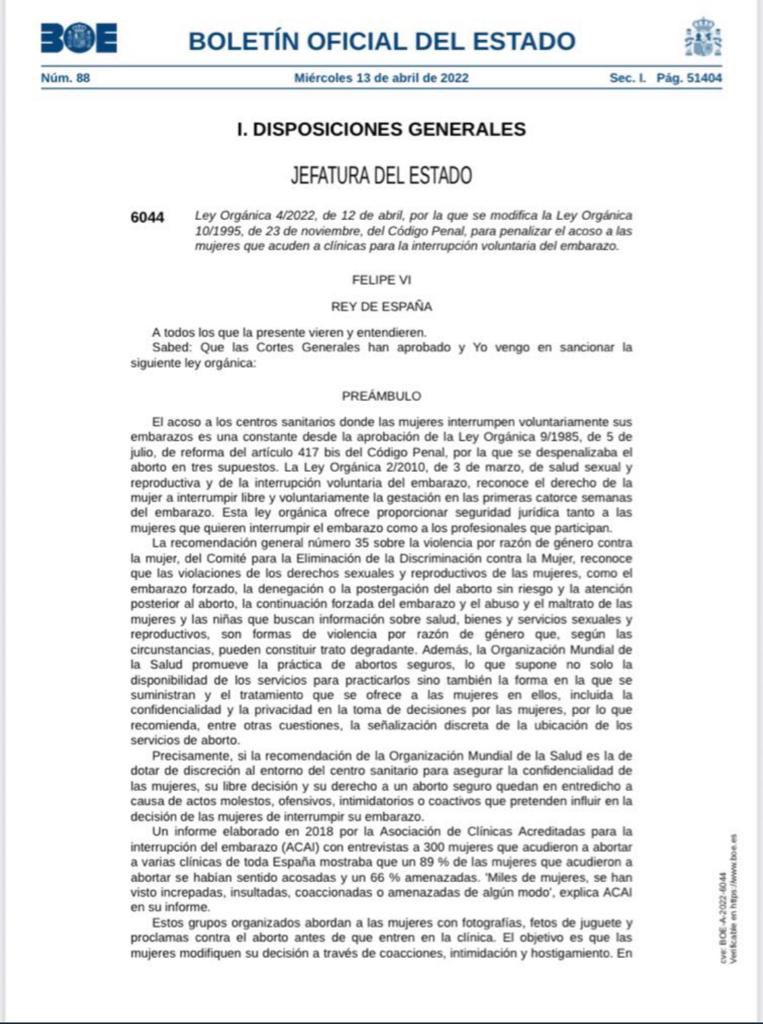 El acoso a las mujeres que deciden abortar ya es delito. 
Gran noticia!!!