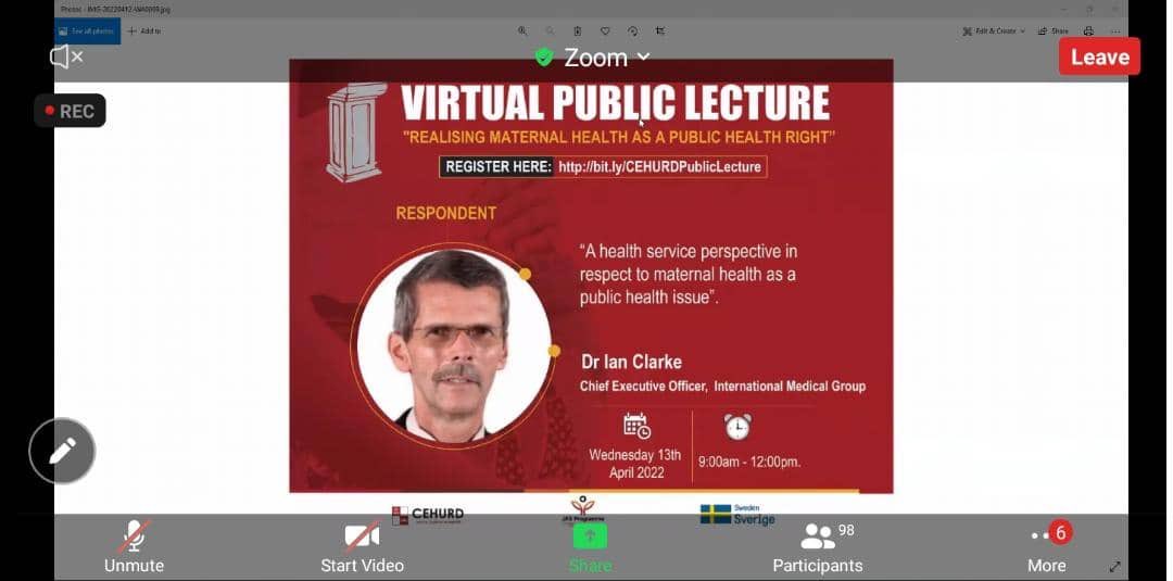 There is great lack of focus on fixing the maternal mortality issue,everytime something political comes up,we forget about health issues- 
@DrIanClarke

#CEHURDPublicLecture2022 
#JASProgramme