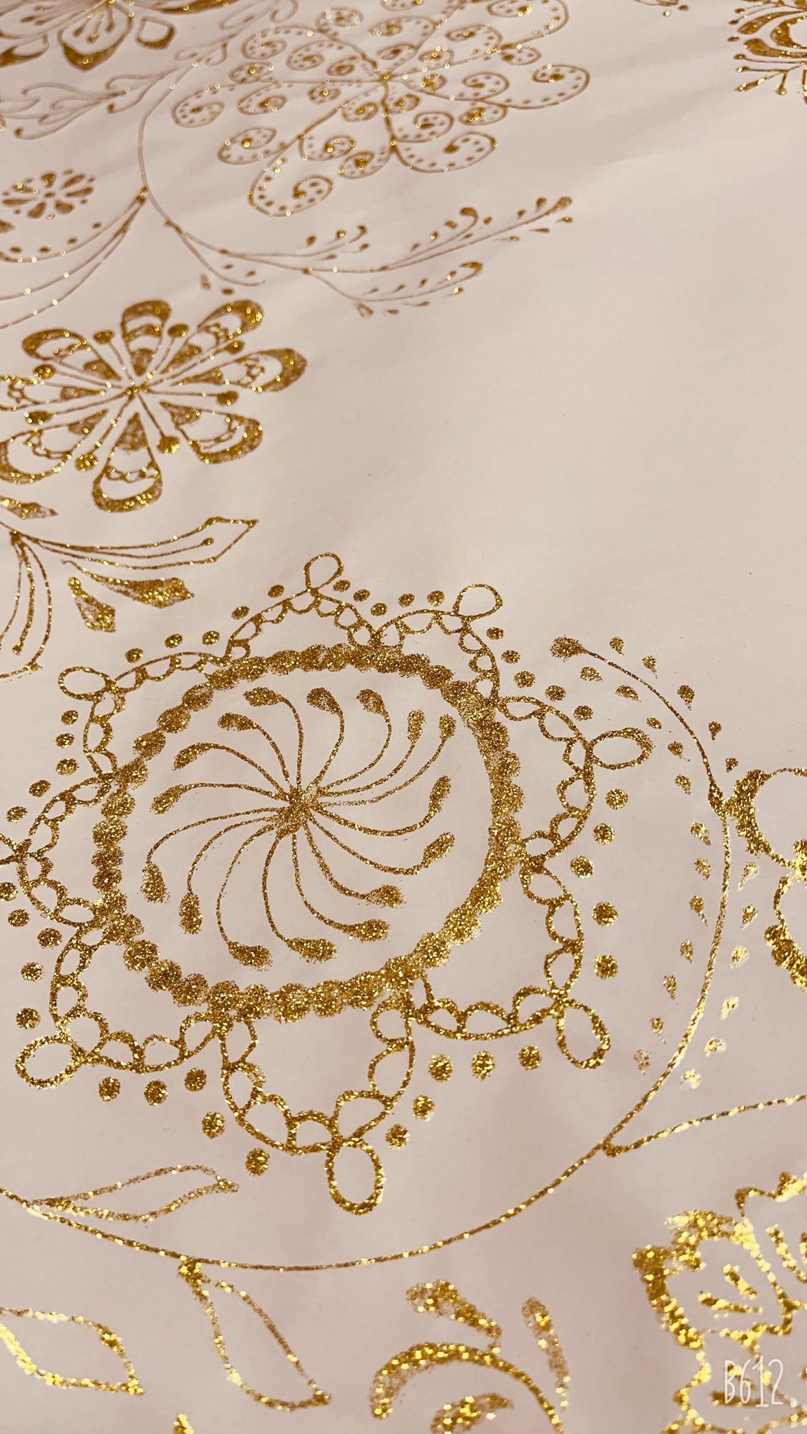 ラッピング不可 売却済 ラメ水彩画 原画 絵画 お花キラキラ アート 写真 Roiet3 Go Th