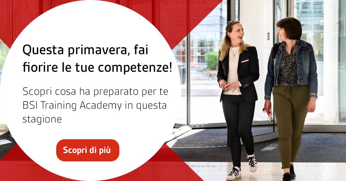 Questa primavera, fai fiorire le tue abilità! Abbiamo preparato un’offerta per tutti i corsi del 2022. Scegli i corsi di #formazione di BSI Training Academy più adatti a te e sviluppa le tue competenze.

Scopri il nostro calendario corsi qui ➡️ bit.ly/3Jxv43V