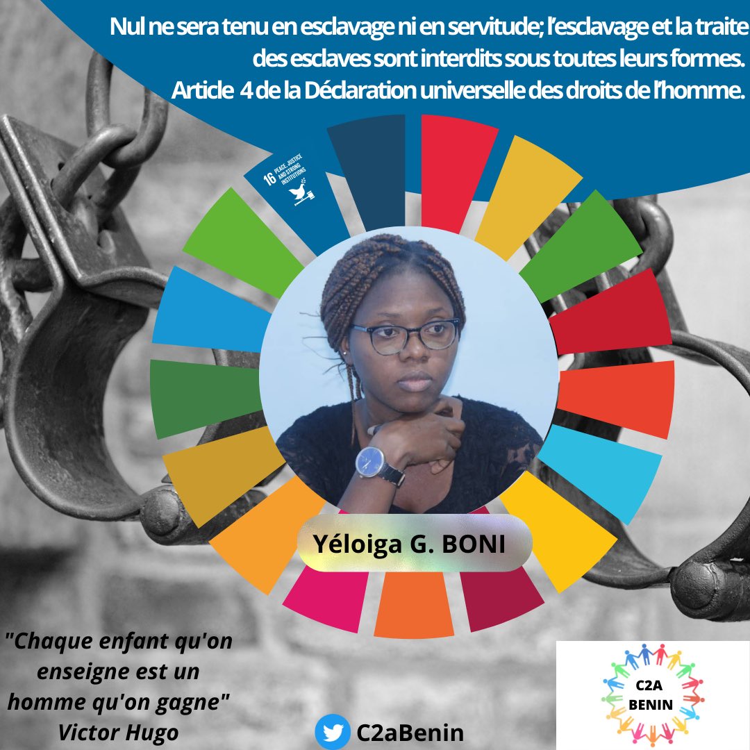 C2aBenin's tweet photo. We Stand Against Slavery 

«Une seule graine peut se transformer en forêt. Un seul cœur peut transformer une nation» Bryan Thoa Worra. 

Unissons nos voix contre l’esclavage des enfants. 

#stopesclavagedesenfants
#C2aBenin 
#Citoyensdel’anneau https://t.co/jciuewbRlu