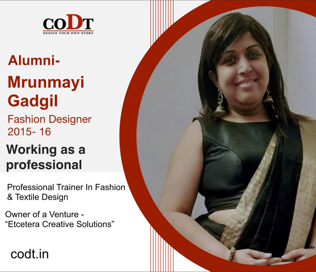codtcorporate's tweet photo. Meet our CODT Alumni , who are doing great in there Careers and are aspiring more to achieve in the field of Fashion Design / Interior Design … 

#fashion #fashiondesign #fashionstyle #fashionillustration #fashiondesigner #institute #fashionstudio  #design #designer #inspiration https://t.co/ot1nsSwBVT