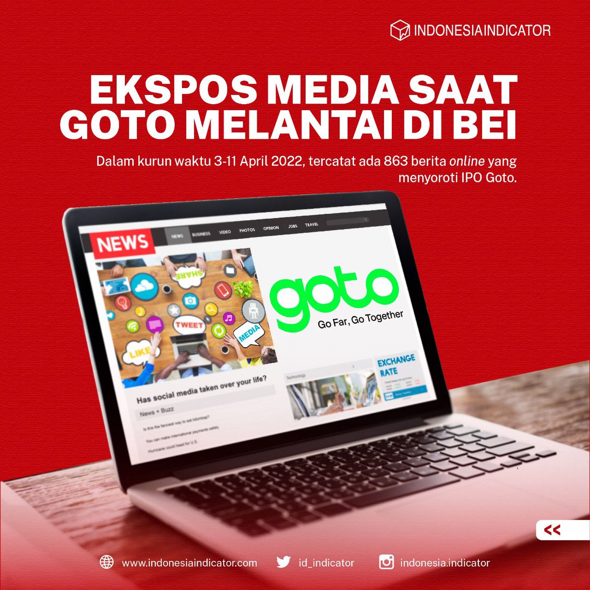 id_indicator's tweet photo. Kehadiran PT GoTo Gojek Tokopedia Tbk (GoTo) di Bursa Efek Indonesia (BEI) banyak mencuri perhatian media online dalam negeri.

Bagaimana hasil pantauan #Datamin terkait isu tersebut? Cek selengkapnya 👇

#IndonesiaIndicator #IPOGoTo #GoTo https://t.co/KNdRAJPaEn