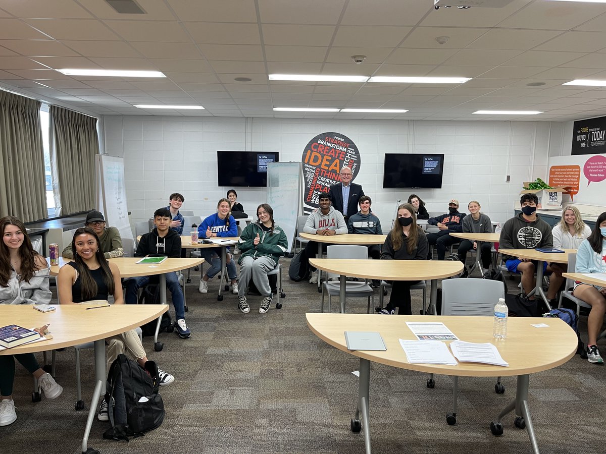 What a lift it was to speak with two 80-minute @ElkGroveLTS classes at A+ @ElkGrove_HS about using the #innovativeness and courageousness of #EntrepreneurialThinking in all educational and #career pursuits. I was greatly impressed with the high #engagement and intense #curiosity.