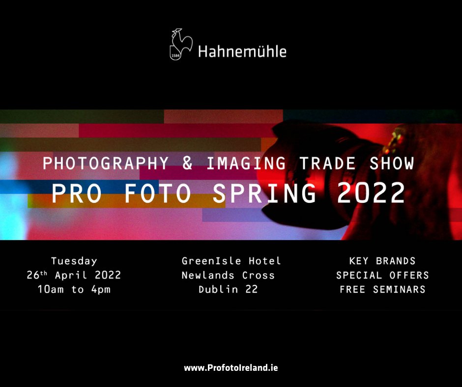 Hahnemuehle_UK's tweet photo. Hahnemühle are delighted to be attending PRO FOTO IRELAND in Dublin on the 26th April 2022, Ireland’s longest running Photography &amp; Imaging Trade Show. Free ticketed entry via Eventbrite, please visit https://t.co/dSWlr3v56X for tickets
@onephotographicirl @hahnemuehle_imaging https://t.co/tHxb3XQGbX