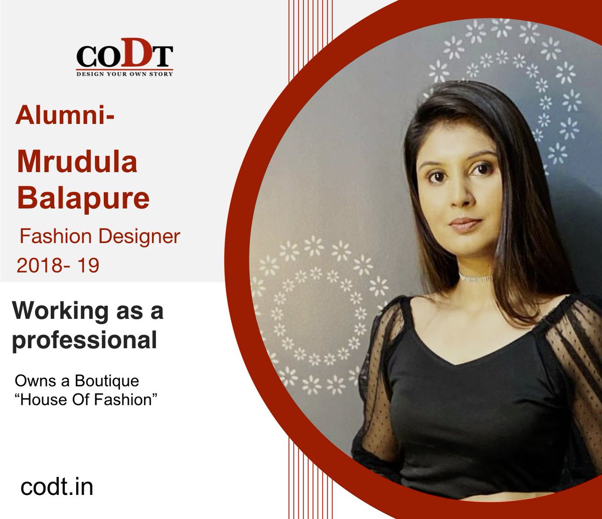codtcorporate's tweet photo. Meet our CODT Alumni , who are doing great in there Careers and are aspiring more to achieve in the field of Fashion Design / Interior Design … 

#fashion #fashiondesign #fashionstyle #fashionillustration #fashiondesigner #institute #fashionstudio  #design #designer #inspiration https://t.co/QqSWPDVqkV
