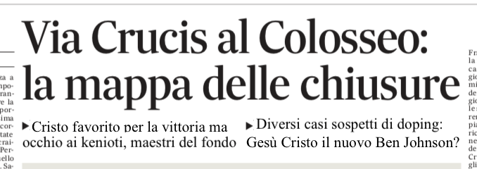 zeropregi's tweet photo. Venerdì la via crucis, Cristo tra i favoriti.
#coattechismo https://t.co/KyNoajSod9