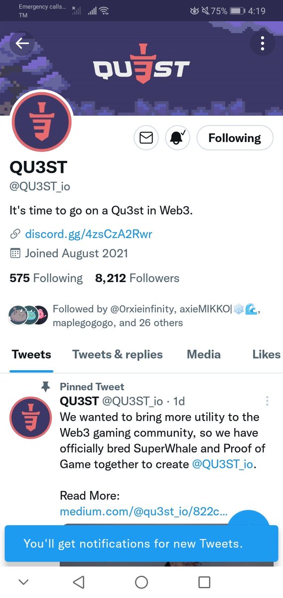 Norelriss's tweet photo. @MMedillan @QU3ST_io Done https://t.co/wNcJU6gylm