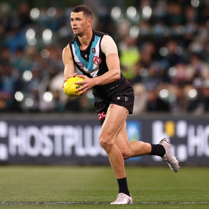 PAFC's tweet photo. “I grew up barracking for the club… it is just great to be at Port Adelaide” 🙌

Burto reflects ahead of his milestone game ⤵️

#weareportadelaide