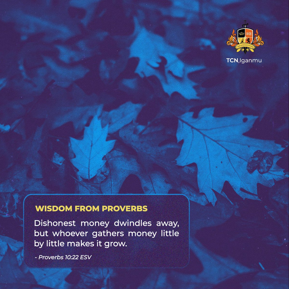 TCNIganmu's tweet image. More wisdom from the book of Proverbs for you to meditate on.

Enjoy and God bless.

#TheCovenantNation
#TCNIganmu
#WisdomFromProverbs