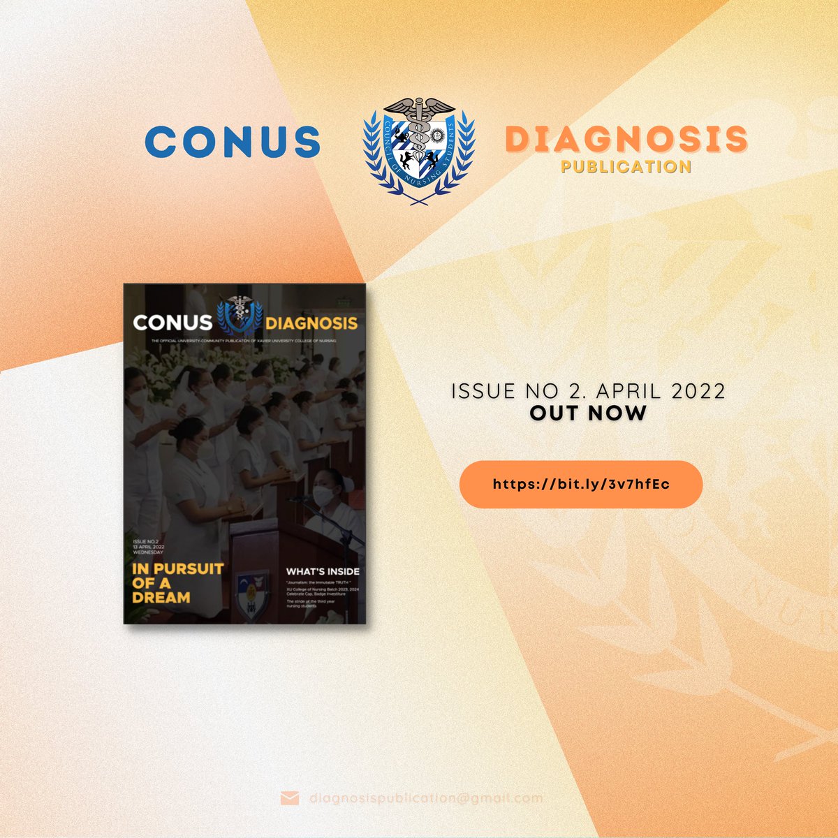 XU_CONUS's tweet photo. 𝐓𝐡𝐞 𝐥𝐨𝐧𝐠 𝐰𝐚𝐢𝐭 𝐢𝐬 𝐨𝐯𝐞𝐫, 𝐒𝐭𝐮𝐝𝐞𝐧𝐭 𝐍𝐮𝐫𝐬𝐞𝐬!

Here to showcase the 𝗵𝗶𝗴𝗵𝗹𝗶𝗴𝗵𝘁𝘀 and 𝗺𝗶𝗹𝗲𝘀𝘁𝗼𝗻𝗲𝘀 of the College of Nursing’s eventful academic year, the CONUS Diagnosis proudly presents and recaptures those moments for you, dear readers! 💙 https://t.co/l4wvMP5vdu