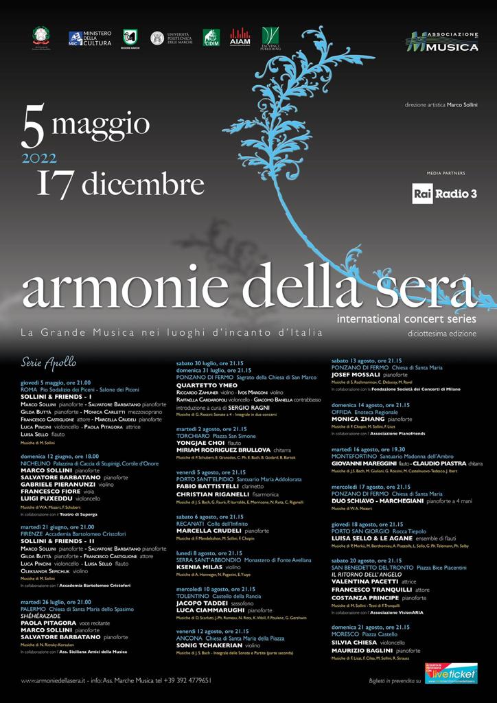 ADMpalermo's tweet photo. XVIII edizione di #Armoniedellasera, international concert series
"La Grande Musica nei luoghi d'incanto d'Italia"
27 concerti  in dieci diverse regioni d'Italia, da maggio a dicembre 2022. Ci saremo anche noi  :-)  26 luglio 2022 ore 21,00 Santa Maria dello Spasimo - Palermo https://t.co/z98GxEhUli