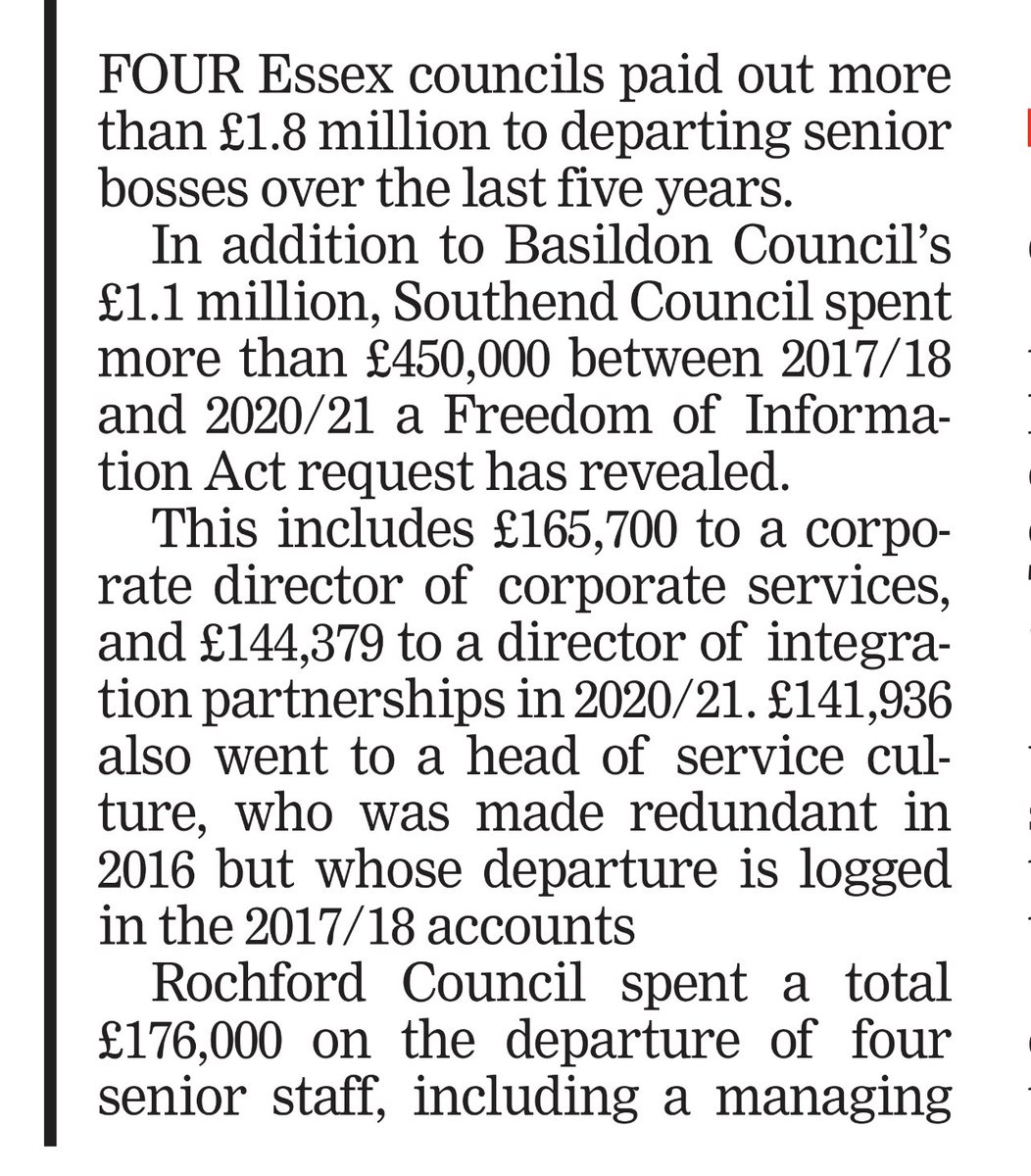 Paul Thompson (@paultho32949139) on Twitter photo <a href="/SouthendCityC/">Southend-on-Sea City Council</a> ‘s failed director of child services received a £165k pay off for failing Southend’s vulnerable children.
Did you support this grotesque payout <a href="/MartinTerryIND/">MartinTerryIND</a> ? Signed off by the cabinet of which you & Cllr Woodley are members.
<a href="/NicklessColin/">Colin Nickless 💚</a> <a href="/JuliaCa20602661/">Julia Caro (Lampard Inquiry CP/campaign ASC lead)</a> <a href="/SouthendCityC/">Southend-on-Sea City Council</a> ‘s failed director of child services received a £165k pay off for failing Southend’s vulnerable children.
Did you support this grotesque payout <a href="/MartinTerryIND/">MartinTerryIND</a> ? Signed off by the cabinet of which you & Cllr Woodley are members.
<a href="/NicklessColin/">Colin Nickless 💚</a> <a href="/JuliaCa20602661/">Julia Caro (Lampard Inquiry CP/campaign ASC lead)</a>