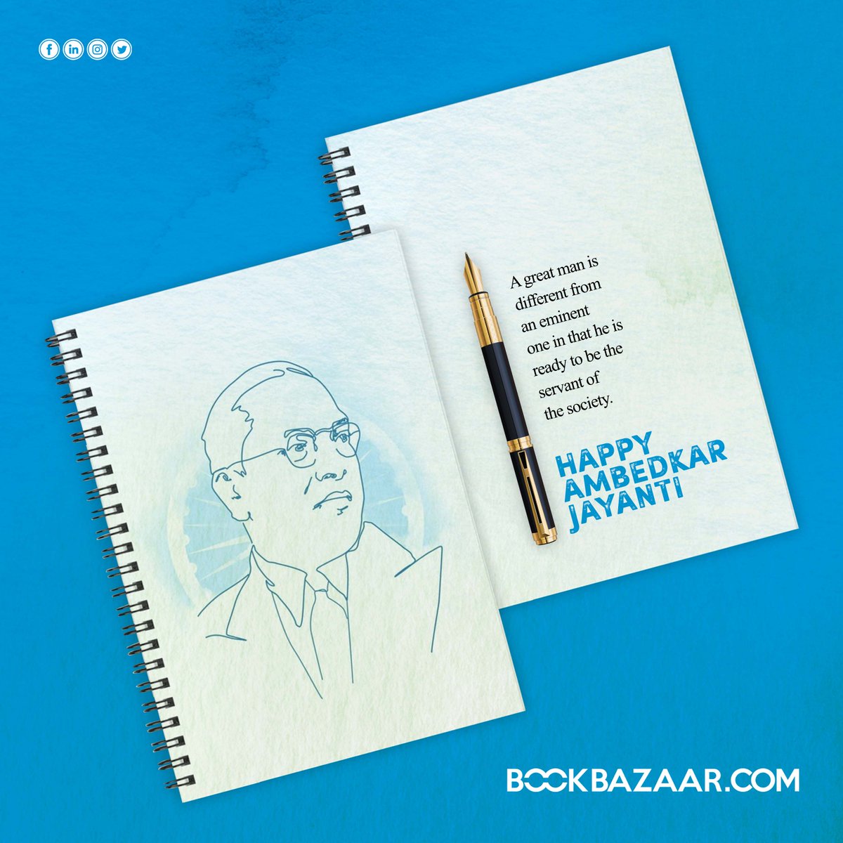 BookBazaar2's tweet photo. Let us learn from B.R. Ambedkar the spirit of self-assurance and determination to fight injustice...Let us celebrate his birthday.🎉
🌐https://t.co/hcyYPaNk0l
.
#Ambedkar #AmbedkarJayanti https://t.co/6LEDJrjVSV