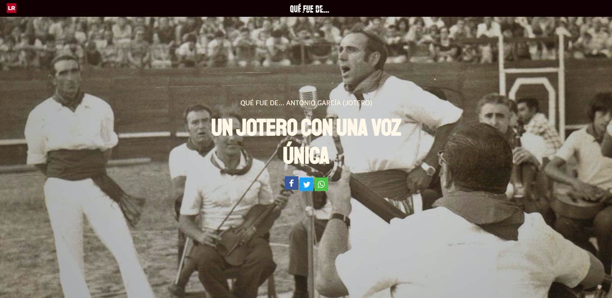 SandaSainz's tweet photo. Antonio García, un jotero con una voz única de Rincón de Soto. El domingo 10/04/2022 publiqué en la sección 'Que fue de...' de Diario LA RIOJA este reportaje. Llevamos doce en este espacio para el recuerdo. Aquí está el enlace de la edición digital:  https://t.co/SbLbUg0f4U https://t.co/Xn4a589p0O