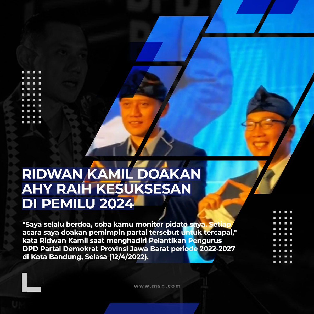 CyberDemokrat's tweet photo. Ridwan kamil doakan AHY raih kesuksesan di Pemilu 2024 https://t.co/8UaEn7RsDo #DemokratPeduliBerbagi AHY Bersama Rakyat 
0