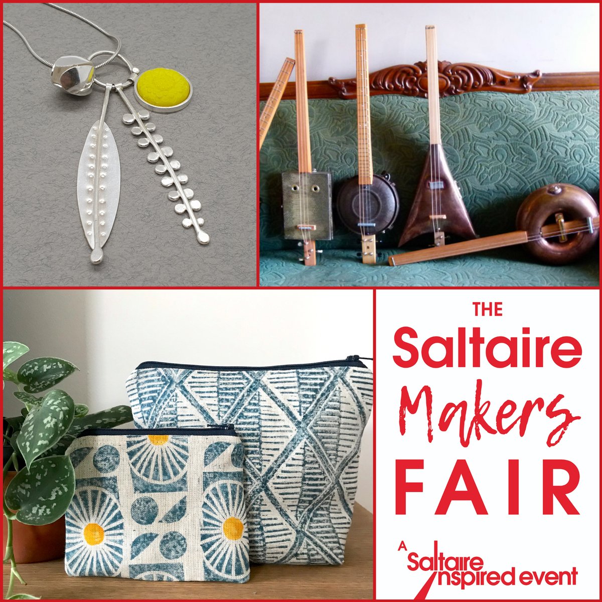 SaltaireArt's tweet photo. Browse our SALTAIRE MAKERS FAIR exhibitor gallery at https://t.co/CRUM5RxZ5W
Todays trio: Charlotte Whitmore Jewellery @cwhitmore70, Split Tin Guitars &amp; Aidan Liggins Studio.
At Victoria Hall, 30 April - 2 May #saltaireartstrail #contemporarycraft #saltaire #Bradford2025 https://t.co/hMYOb2KWXD