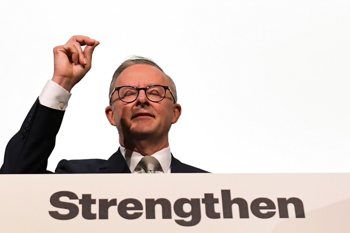2022 Campaign Day 3: Australian Opposition Leader Anthony Albanese addresses supporters at the Australian Nursing and Midwifery Federation in Melbourne. #auspol #politics #election #election2022