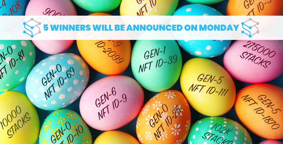 StackAI_xyz's tweet image. ⚡️SHOW US YOUR EASTER EGGS WITH EITHER:⚡️

1. No. of $STACK tokens you hold OR
2. Your #StackOS Node NFT ID OR
3. Your fav number

Quote RT the above, ❤️ &amp;amp; 💬

5 WINNERS will have a chance to WIN $100 of $STACK each 🔥

Happy Easter! ✨

#DeCloud #Web3 #BSC $AVAX $MATIC
